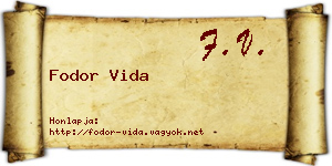 Fodor Vida névjegykártya